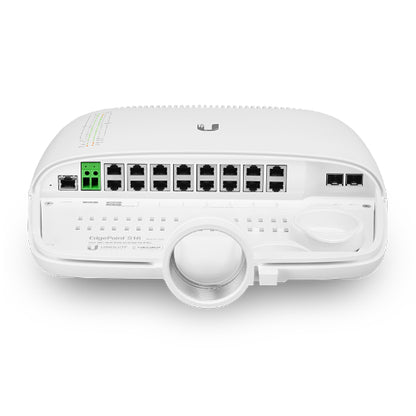 Ubiquiti EdgePoint 16 Port PoE Outdoor WISP Switch - 4x 54v/24v PoE Ports, 12x 802.3af 48v PoE Ports - ESD Power Protection,