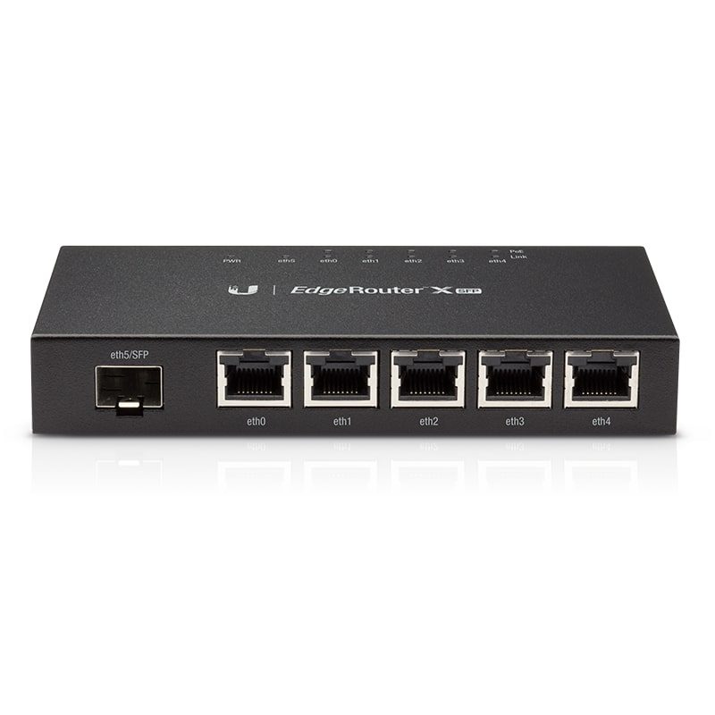 Ubiquiti EdgeRoute Advanced Gigabit Ethernet Router - Compact Powerful Router Sporting,5 Gigabit RJ45 Ports Passive PoE Support& SFP,