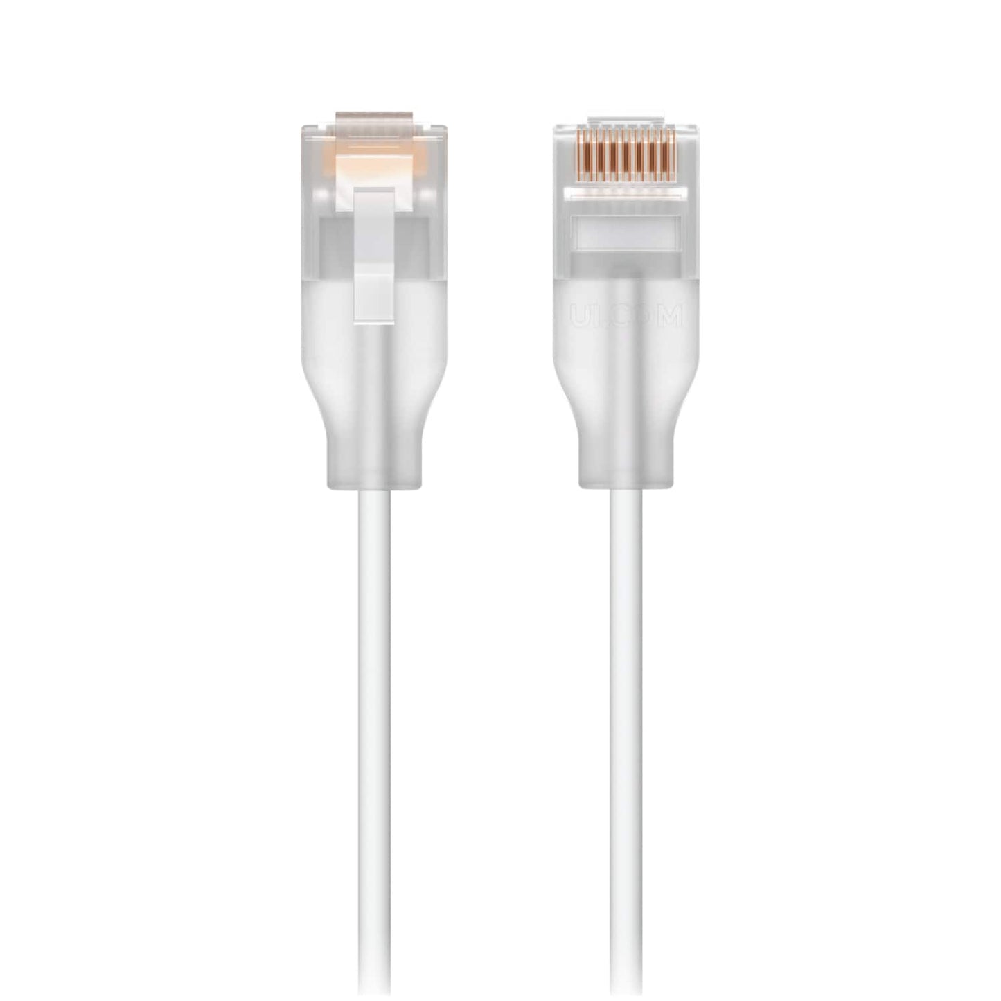 Ubiquiti UniFi Etherlighting Patch Cable, Length 8M, White, Nano-thin patch cable with 10 GbE support, designed to showcase Etherlighting effects.