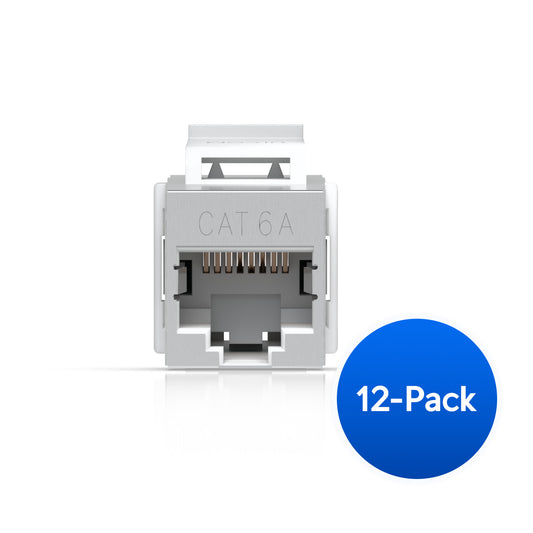 Ubiquiti Pass-through Cat6A Keystone Coupler, 12-Pack, For Connecting Pre-terminated Ethernet Cables Seamlessly
