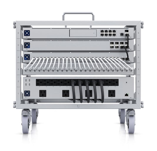 Ubiquiti Toolless Mini Rack,Compact,Stackable 6U Open-frame Rack For UniFi Rack-mount Device,Toolless Assembly&Device Mounting,Lockable Casters