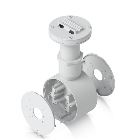 Ubiquiti Camera Dual Mount,White,Tamper-resistant,Back-to-back,2 Bullet/Dome/Turret,Sup Surface/Pole/Pendant Instal,1 1/2' NPS Thread Conduit