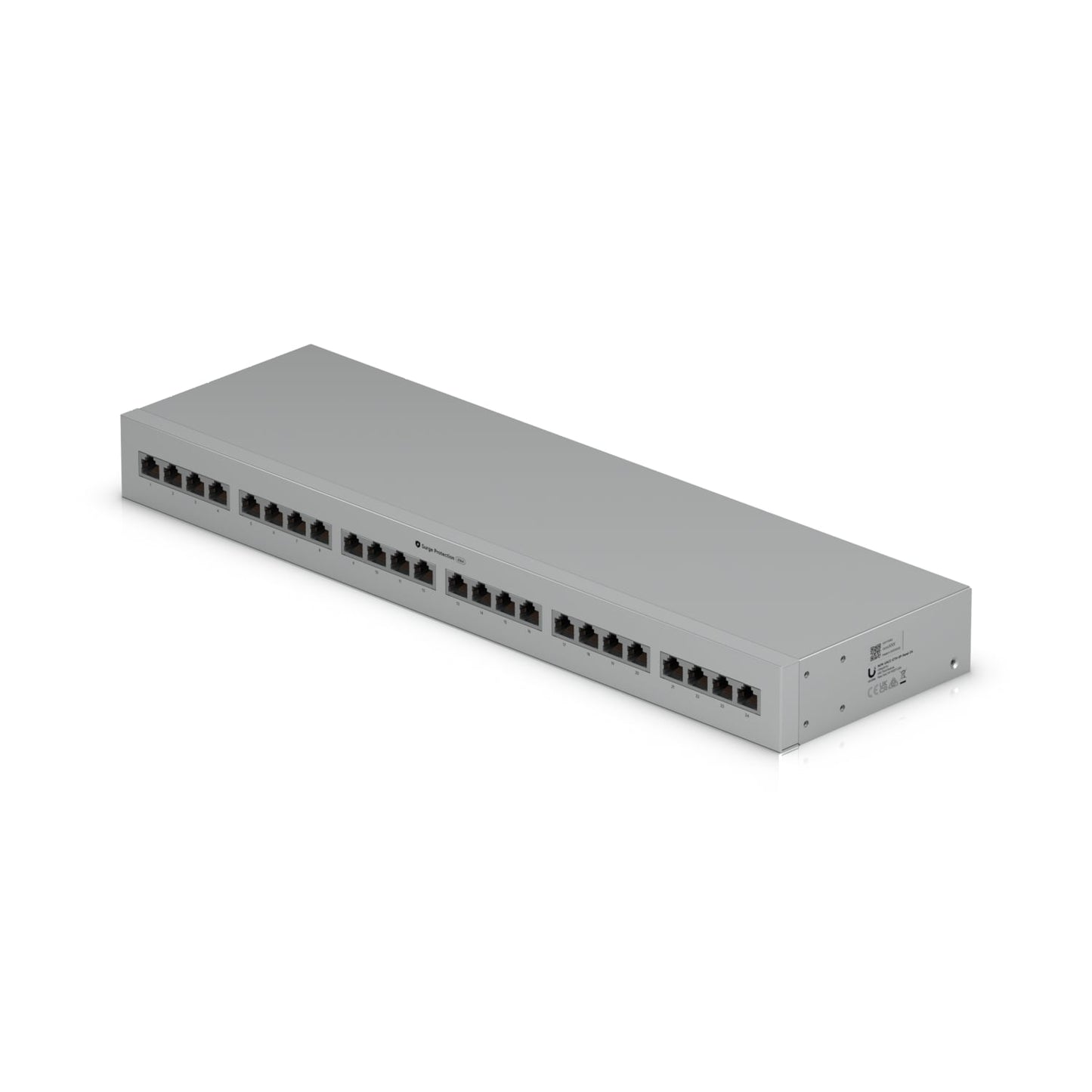 Ubiquiti Ethernet Surge Protection,Rack-mount Indoor Panel Supports Up To 10 GbE, PoE++, 20kA Surge Discharge/Port,24-port Integrated,1U Rack-mount