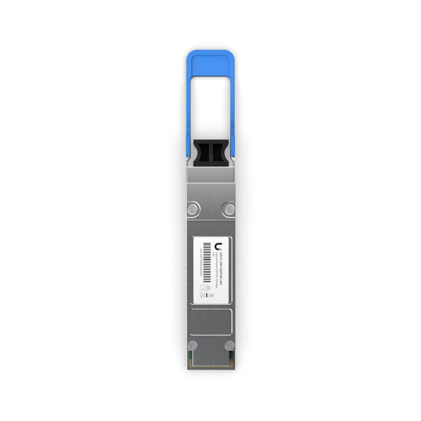 Ubiquiti  100G LR4 Single-Mode Optical Module, QSFP28 Transceiver, Supports 100G Connections, 10 Km Using Single-Mode Fiber, Duplex LC UPC Connector.