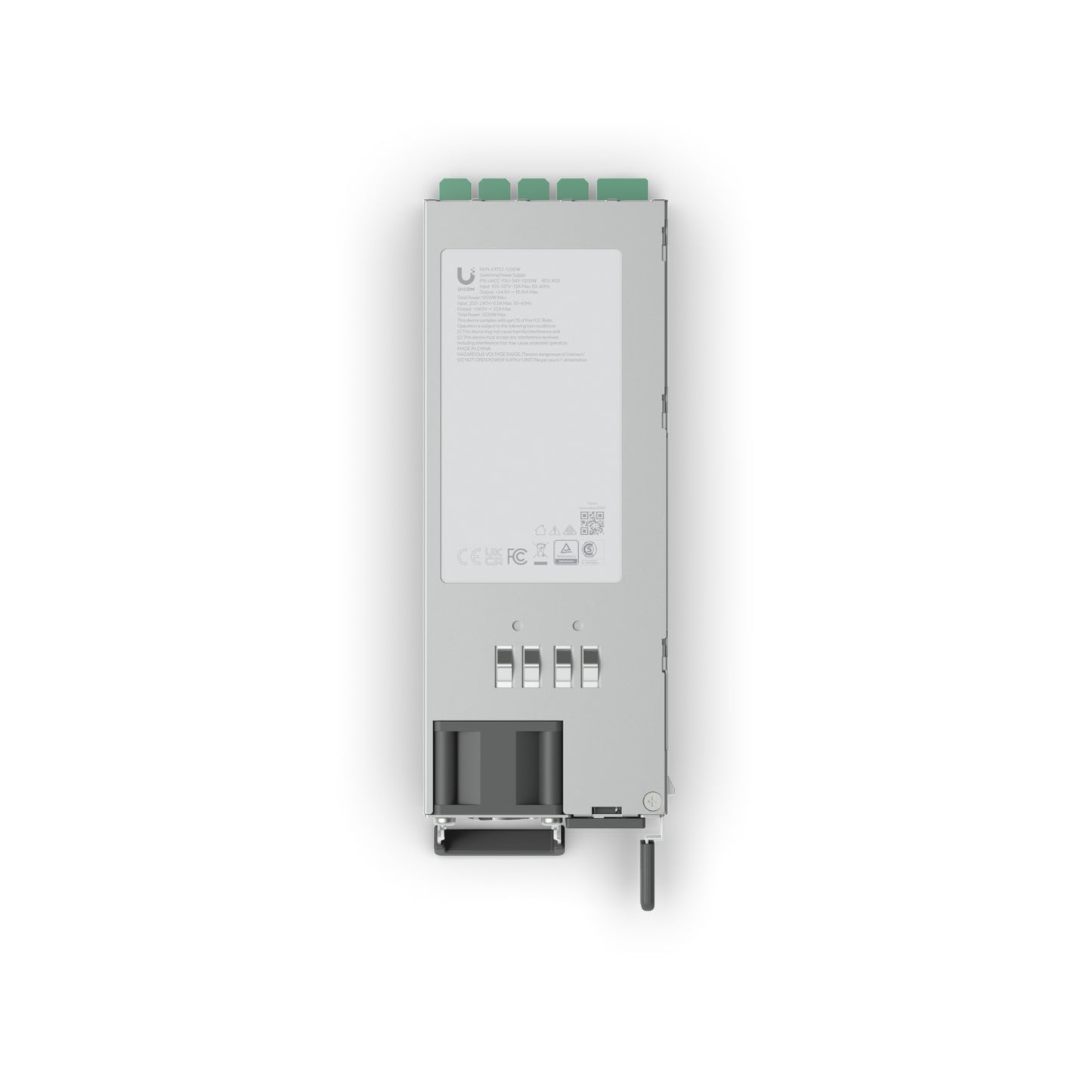 Ubiquiti Hot-Swappable Power Module (1,200W), 1,200W (54V) AC-to-DC Power Supply, Included Power Cable, Compatibility:ECS-24-PoE, ECS-48-PoE