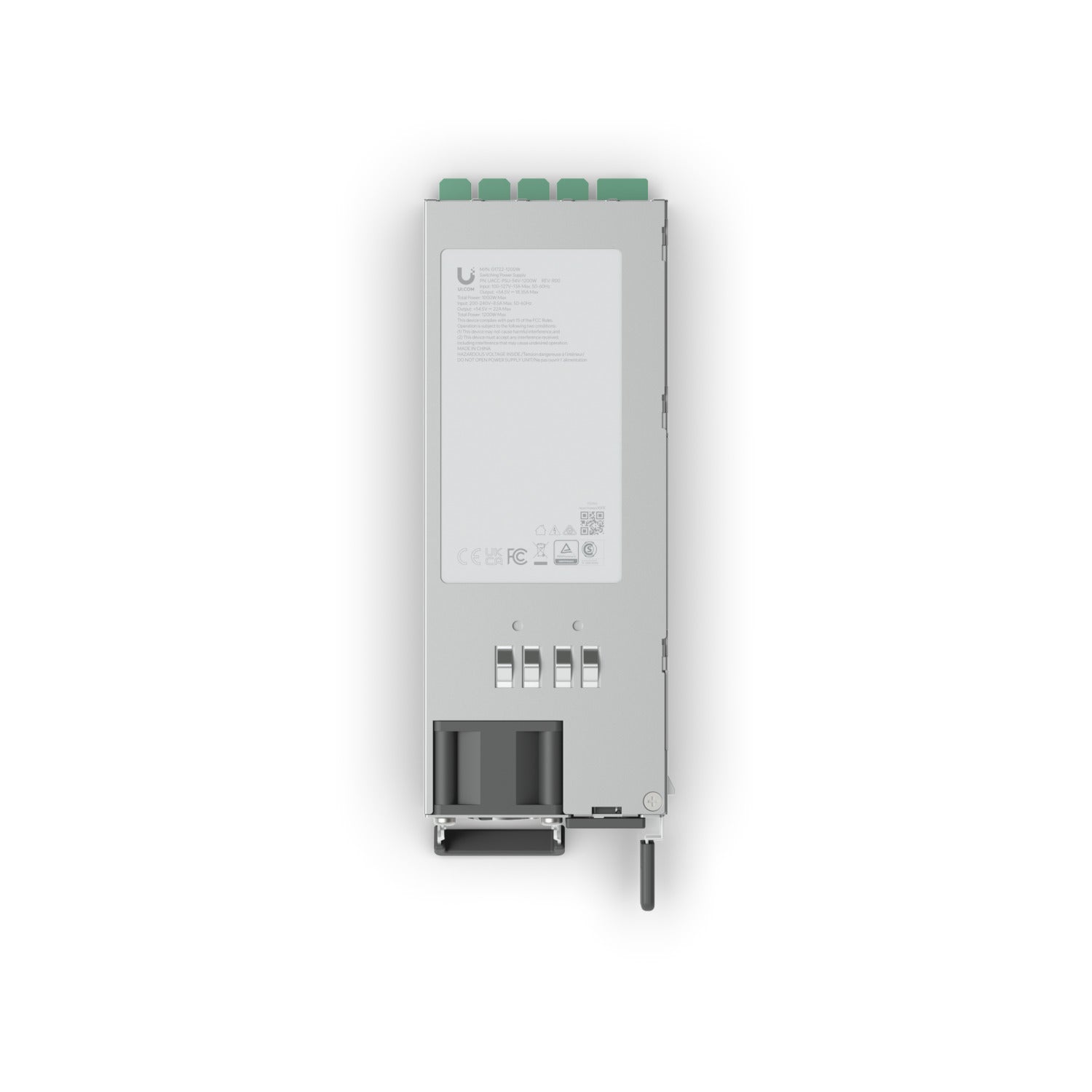 Ubiquiti Hot-Swappable Power Module (1,200W), 1,200W (54V) AC-to-DC Power Supply, Included Power Cable, Compatibility:ECS-24-PoE, ECS-48-PoE