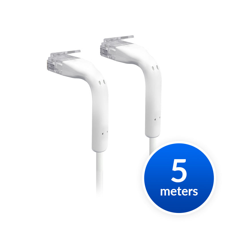 Ubiquiti UniFi Patch Cable Single Unit, 5m, White, End Bendable to 90 Degree, RJ