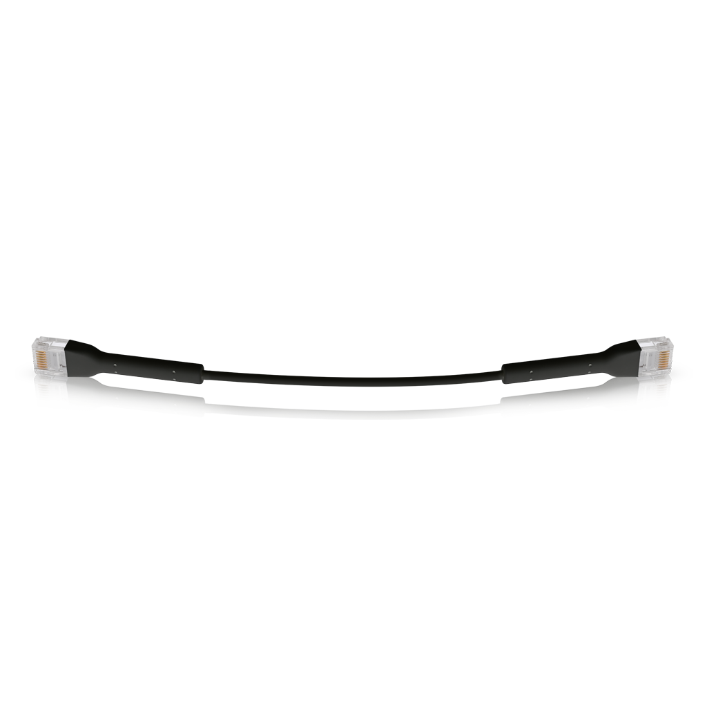 Ubiquiti UniFi Patch Cable Single Unit, 0.1m, Black, Both End Bendable to 90 Deg