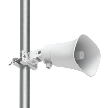 Ubiquiti AI Horn Speaker, White, All-weather PoE 120 dB Horn Speaker With Advanced AI Alert Functionality&Versatile Wall, Corner,Pole Mounting Options