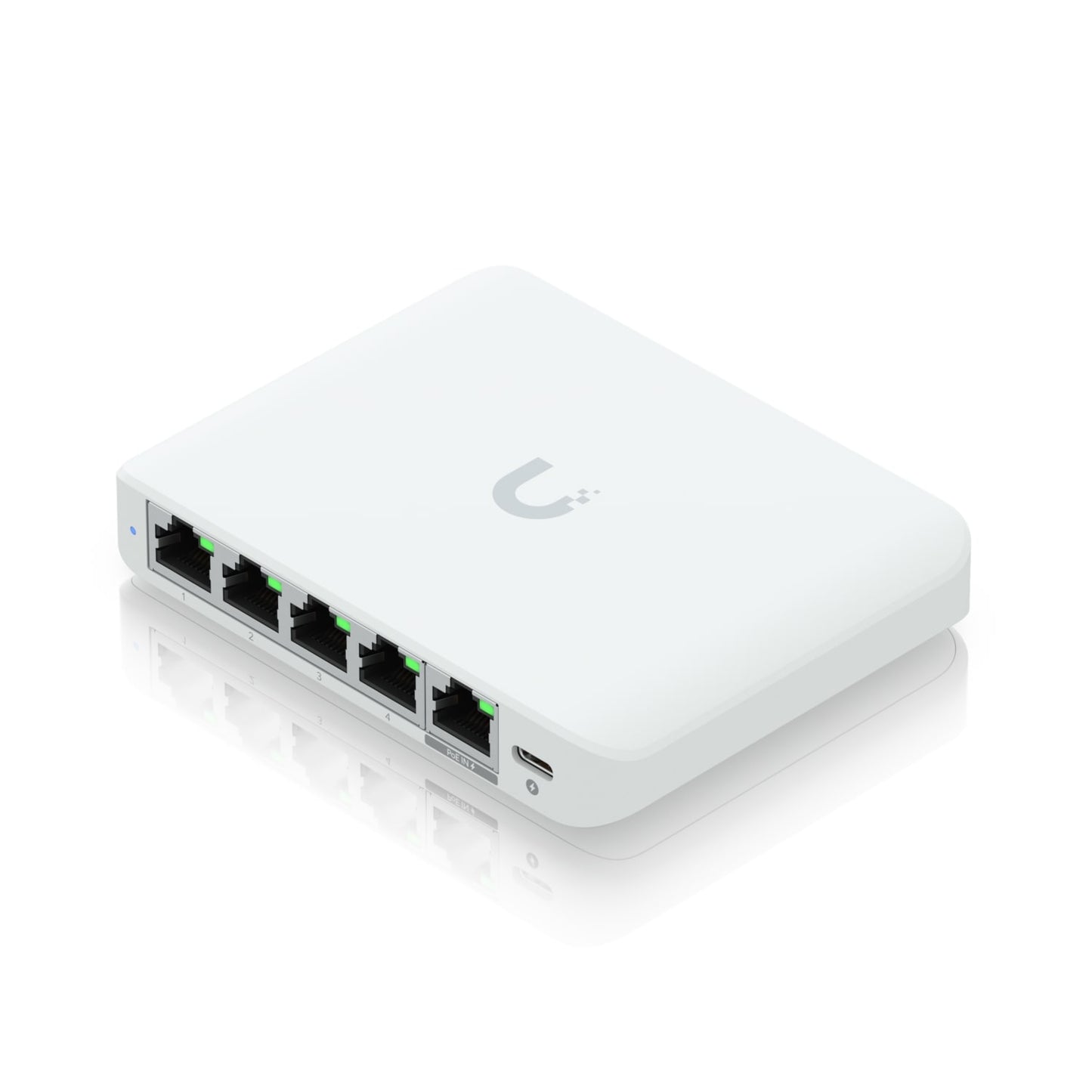 Ubiquiti Flex Mini 2.5G, (4) 2.5 GbE Ports, (1) 2.5 GbE PoE Input Port for Power,