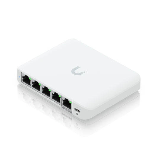 Ubiquiti Flex Mini 2.5G, (4) 2.5 GbE Ports, (1) 2.5 GbE PoE Input Port for Power,