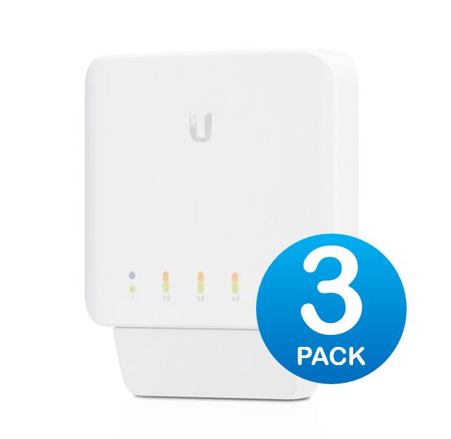 Ubiquiti USW Flex 3 Pack- Managed, Layer 2 Gigabit switch with auto-sensing 802.