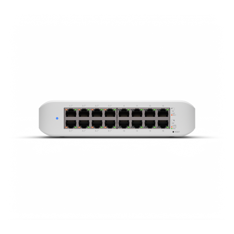 Ubiquiti UniFi Switch Lite 16 PoE, Layer 2, 16x GbE RJ45 Ports, 8x 802.3at PoE+