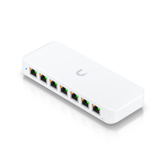 Ubiquiti Ultra 42W, Compact Layer 2, 8-port GbE PoE Switch, Versatile Mounting Options, 7 PoE/PoE+ No Power Supply, PoE++ Input,