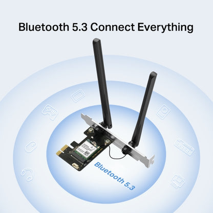 Mercusys MA80XE AX3000 Wi-Fi 6 Bluetooth 5.2 PCIe Adapter, 2402Mbps @5 GHz, 574M