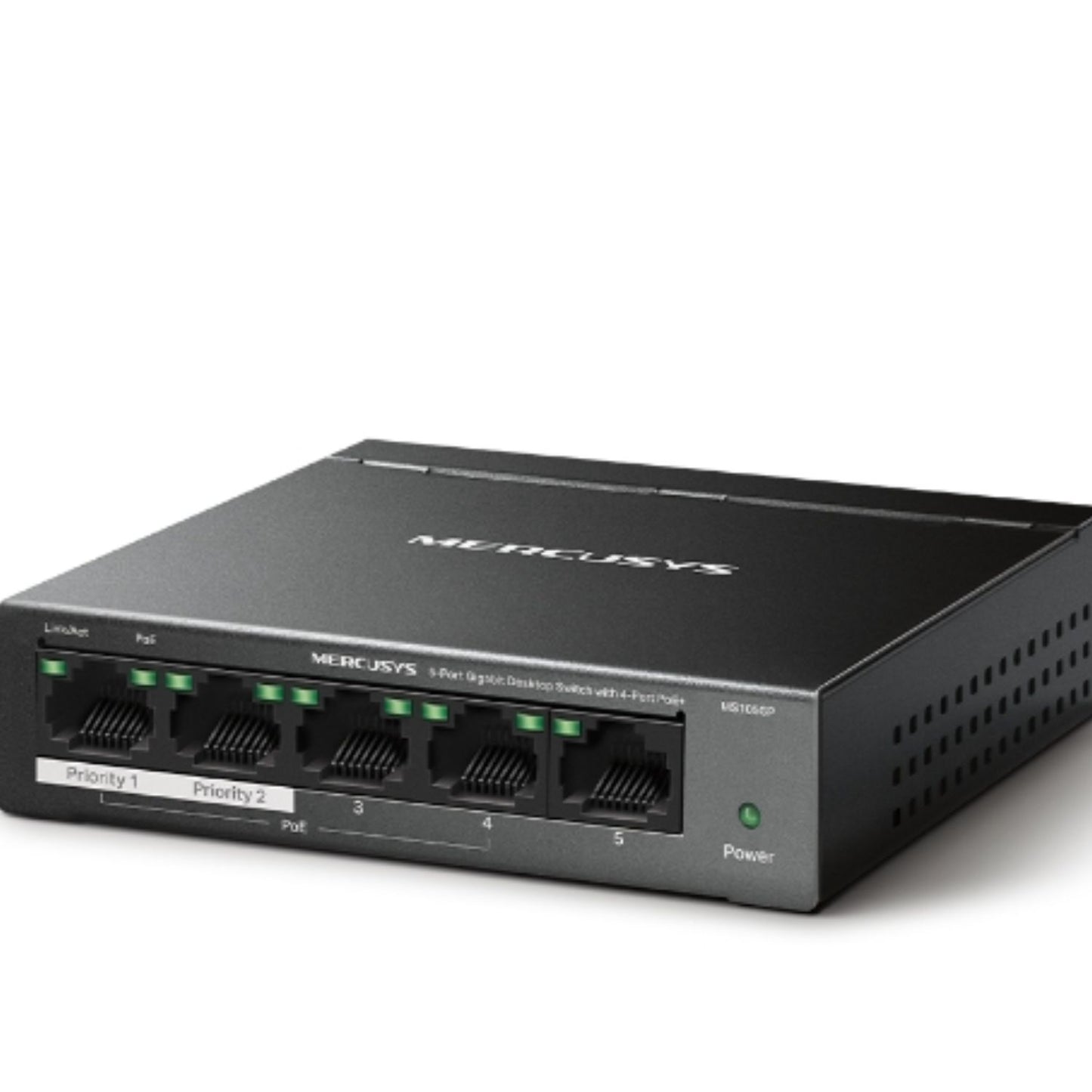 Mercusys MS105GP 5-Port Gigabit Desktop Switch with 4-Port PoE+, 10/100/1000 Mbp