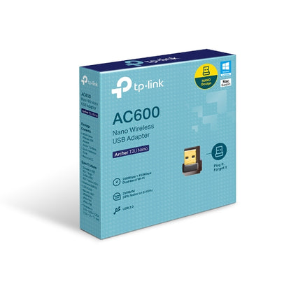 TP-Link Archer T2U Nano AC600  Wi-Fi USB Adapter,433Mbps at 5GHz + 200Mbps at 2.