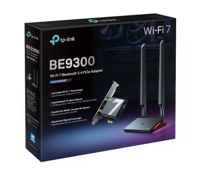 TP-Link Archer TBE550E BE9300 Wi-Fi 7 Bluetooth 5.4 PCIe Adapter, 6GHz@5760 Mbps