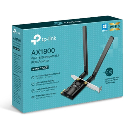 TP-Link Archer TX20E AX1800 Wi-Fi 6 Bluetooth 5.2 PCIe Adapter, 1201Mbps@5GHz, 5