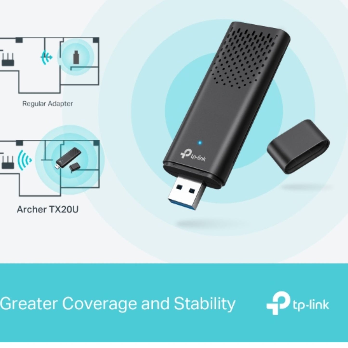 TP-Link Archer TX20U AX1800 Dual Band Wi-Fi 6 Wireless USB Adapter