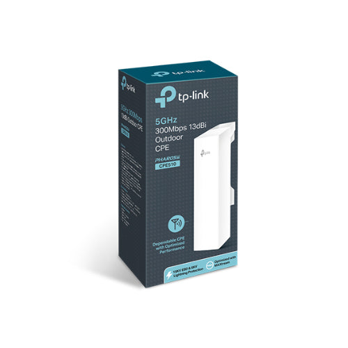 TP-Link CPE510 5GHz 300Mbps Outdoor CPE Access Point — 13dBi, 27dBm, 802.11a/n