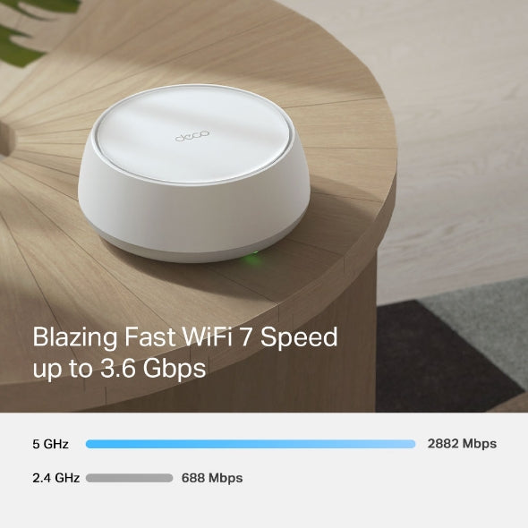 TP-Link Deco BE22(2-pack) BE3600 Whole Home Mesh Wi-Fi 7 System, 688 Mbps at 2.4 GHz + 2882 Mbps at 5 GHz