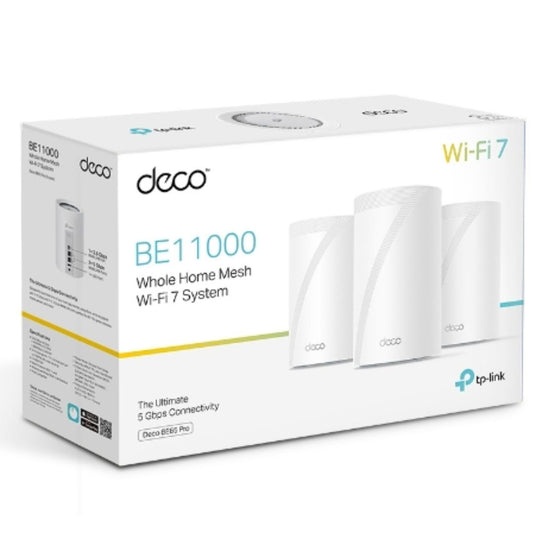 ((AMAZON ONLY))TP-Link Deco BE65 Pro(3-pack) BE11000 Whole Home Mesh WiFi 7 System, 688 Mbps at 2.4 GHz + 4320 Mbps at 5 GHz + 5760 Mbps at 6 GHz