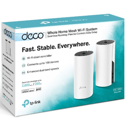 TP-Link Deco M4 (2-pack) AC1200 Whole Home Mesh Wi-Fi System.  ~260sqm Coverage,
