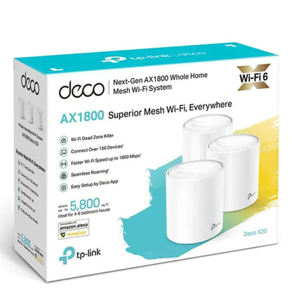 TP-Link Deco X20(3-pack) AX1800 Whole Home Mesh Wi-Fi System, Up To 530 sqm Cove