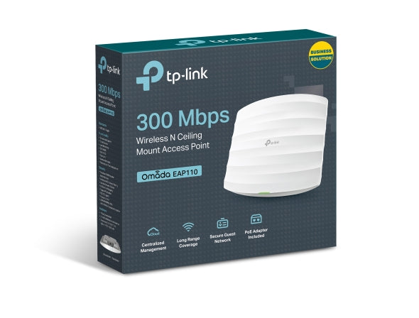 TP-Link EAP110 Omada 300Mbps Wireless N300 Ceiling Mount Access Point — 1x Gigabit RJ45