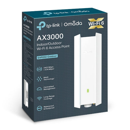 TP-Link EAP650-Outdoor Omada AX3000 Indoor/Outdoor WiFi 6 Access Point
