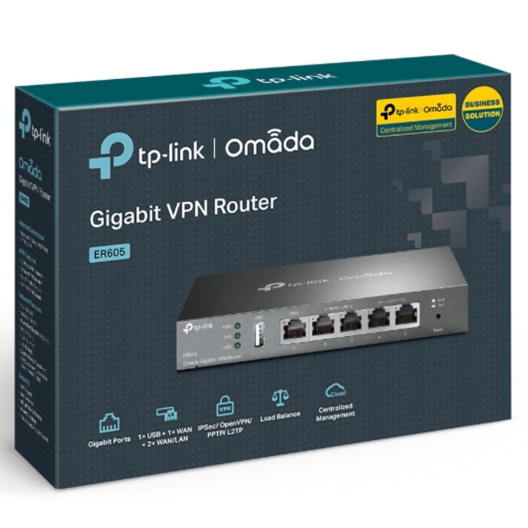 TP-Link TL-ER605 (TL-R605) SafeStream Gigabit Multi-WAN VPN Router PPPoE 1 WAN 3