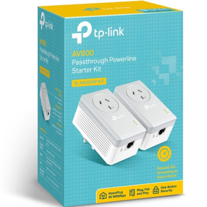 TP-Link TL-PA4010P KIT AV600 Powerline Adapter Starter Kit — with AC Pass-Through