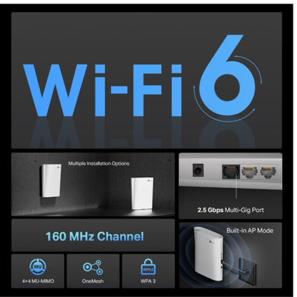 TP-Link RE900XD AX6000 Mesh Wi-Fi 6 Range Extender 1148Mbps@2.4 GHz, 4804Mbps@5