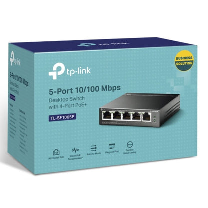 TP-Link TL-SF1005P 5-Port 10/100Mbps Desktop Switch with 4-Port PoE — 67W, IEEE 802.3af