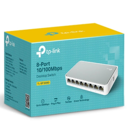 TP-Link TL-SF1008D 8-Port 10/100Mbps Desktop Switch — Plug-and-Play