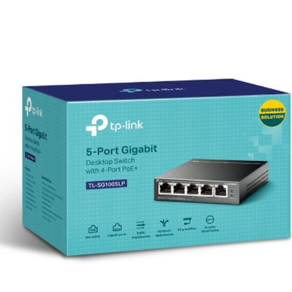 TP-Link TL-SG1005LP 5-Port Gigabit Desktop Switch with 4-Port PoE+, Up To 40W Fo