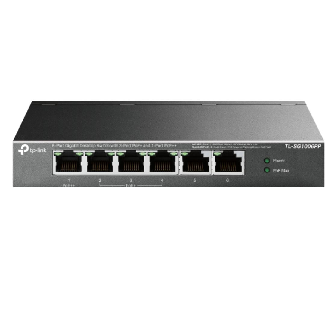 TP-Link TL-SG1006PP 6-Port Gigabit Desktop Switch with 3-Port PoE+ and 1-Port Po
