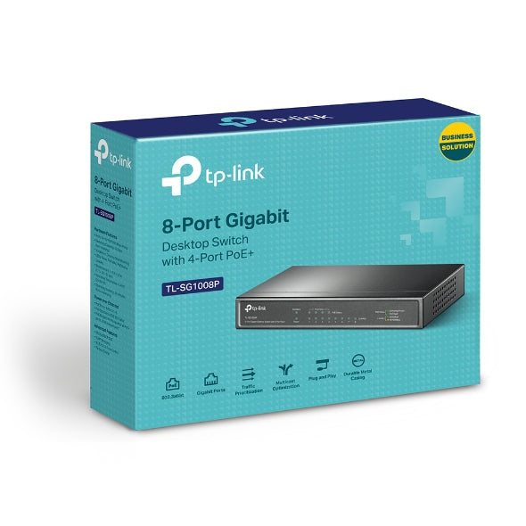TP-Link TL-SG1008P 8-Port Gigabit Desktop Switch — 4-Port PoE, 53W, IEEE 802.3af/at