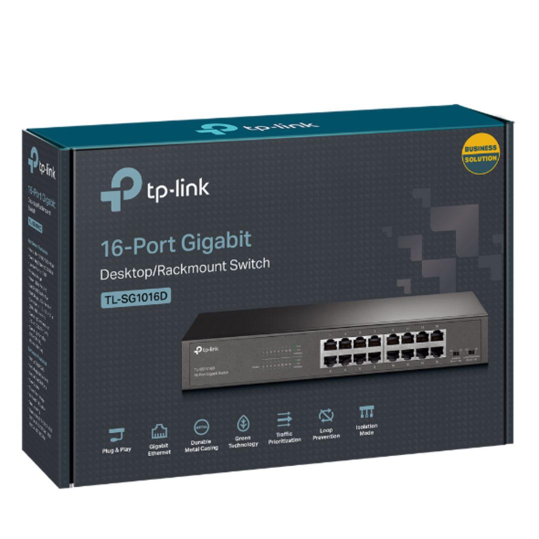 TP-Link TL-SG1016DE 16-Port Gigabit Easy Smart Switch — Network Monitoring, Traffic Control