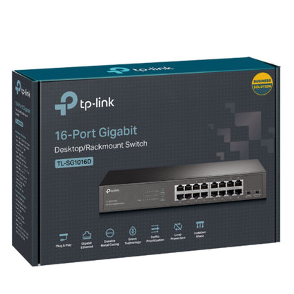 TP-Link TL-SG1016DE 16-Port Gigabit Easy Smart Switch — Network Monitoring, Traffic Control