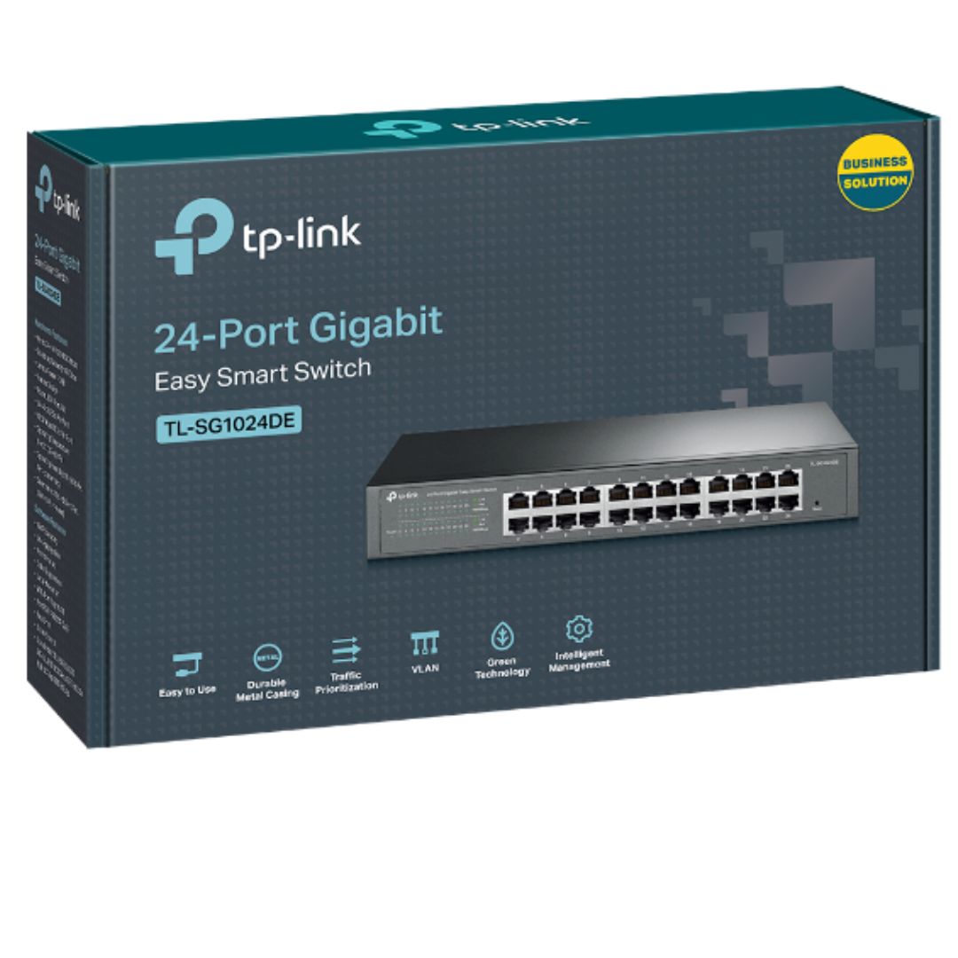 TP-Link TL-SG1024DE 24-Port Gigabit Easy Smart Switch — Desktop / Rackmount, Energy-Efficient