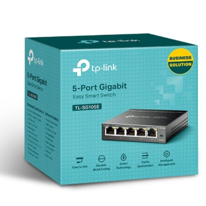 TP-Link TL-SG105E 5-Port Gigabit Easy Smart Switch — 10/100/1000Mbps, Web-Managed