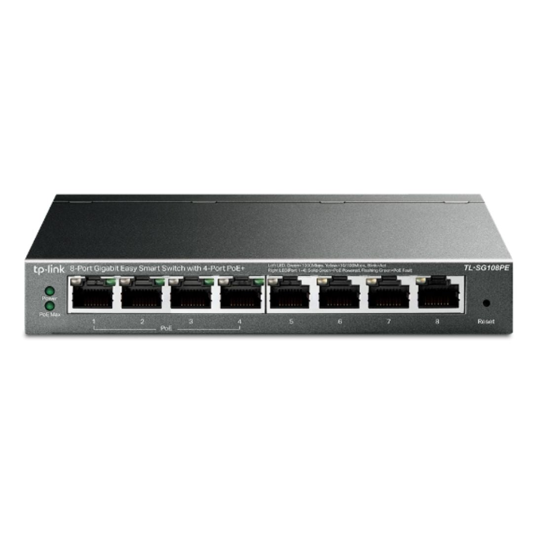 TP-Link TL-SG108PE 8-Port Gigabit Easy Smart Switch — 4-Port PoE, 55W, IEEE 802.3af