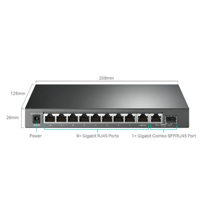 TP-Link TL-SG1210MPE 10-Port Gigabit Easy Smart Switch with 8-Port PoE+PORT: 8×