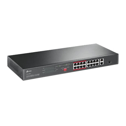TP-Link TL-SL1218P 16-Port 10/100 Mbps + 2-Port Gigabit Rackmount Switch with 16