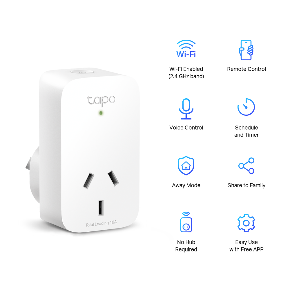 TP-Link Tapo P100(1-pack) Mini Smart Wi-Fi Socket Smart Plug, Remote Control,  Voice Control, Away Mode, Easy Setup and Use