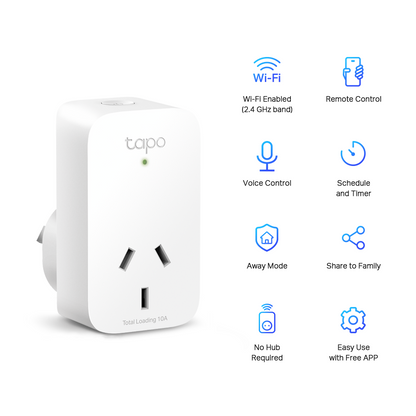 TP-Link Tapo P100(1-pack) Mini Smart Wi-Fi Socket Smart Plug, Remote Control,  Voice Control, Away Mode, Easy Setup and Use