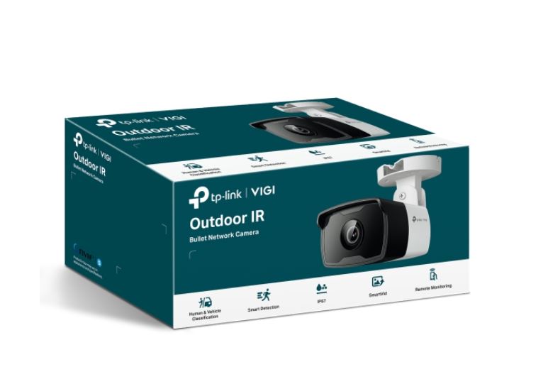 TP-Link VIGI 4MP C340I(4mm) Outdoor IR Bullet Network Camera, 4mm Lens, Smart De