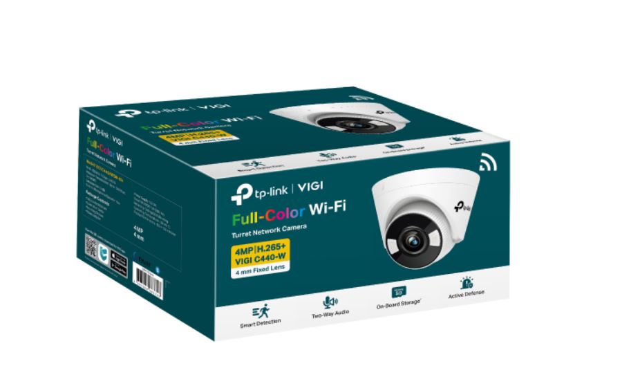 TP-Link VIGI 4MP C440-W(4mm) Full-Colour Wi-Fi Turret Network Camera,4mm Lens, S